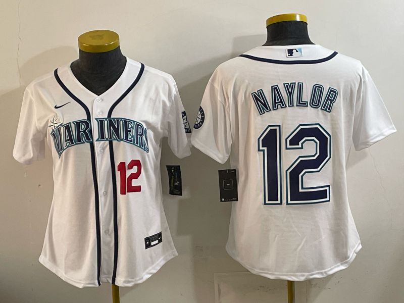 Youth Seattle Mariners #12 Naylor White Game 2026 Nike MLB Jersey style 04->youth mlb jersey->Youth Jersey